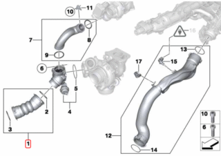 BMW Rura Intercoolera - OE 11617805401