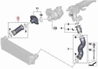 BMW Rura Intercoolera - OE 11618513451