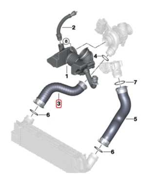 BMW Rura Intercoolera - OE 11618518474