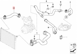 BMW Przewód Wody Chłodnicy - OE 11532248058