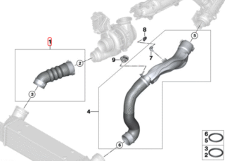 BMW Rura Intercoolera - OE 11617800144