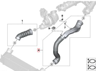 BMW Rura Intercoolera - OE 11617800145