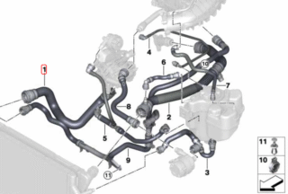 BMW Przewód Wody Chłodnicy - OE 17128616524
